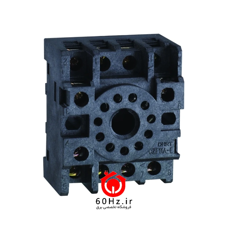 سوکت رله 11 پایه ریلی چینت مدل CZF 11 A-E 1 سوکت رله 11 پایه ریلی چینت مدل CZF 11 A-E CHNT