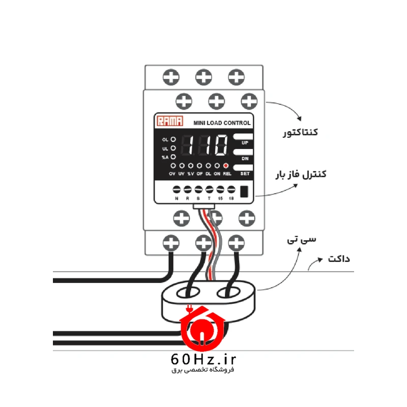 کنترل فاز بار دیجیتال طرح کمکی راما 1 تا 110 آمپر 3 کنترل فاز بار دیجیتال طرح کمکی راما 1 تا 110 آمپر Rama مدل C6 - تصویر 3